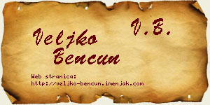 Veljko Bencun vizit kartica
